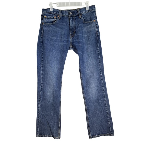 Levis 527 Jeans Mens 32x32 Blue Whiskered Bootcut Denim Stretch Classic Style - Picture 1 of 9